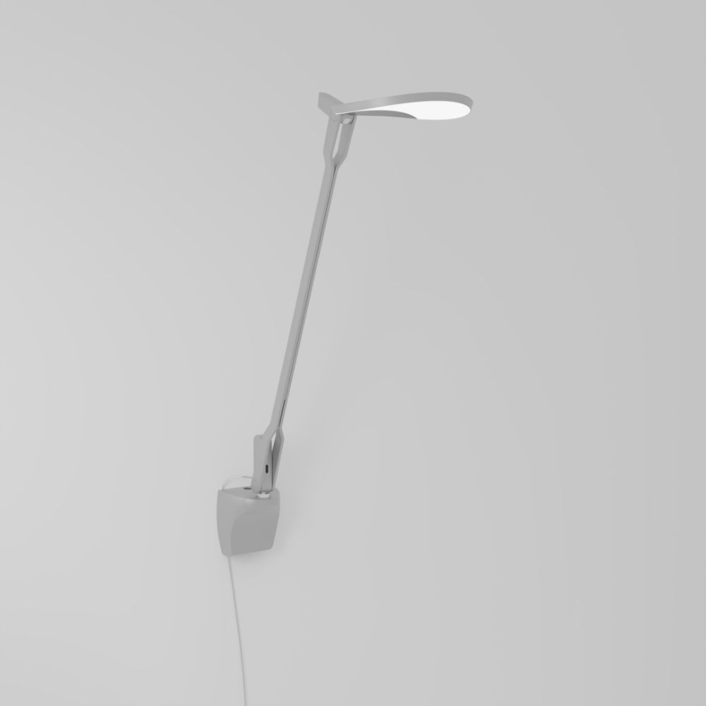 Koncept Lighting SPY-SIL-PRA-WAL Splitty Pro Gen 2 Desk Lamp with wall mount, Silver